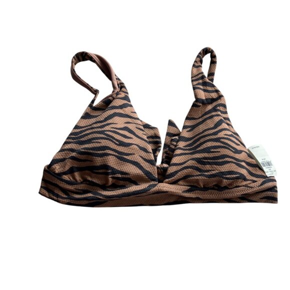 Aerie size S M L Tiger Pique longline triangle tie back bikini top NWT - Picture 8 of 11